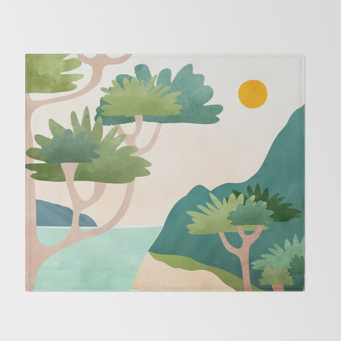 A Sunny Day On Planet Three Landscape  Throw Blanket Gallery Image 2