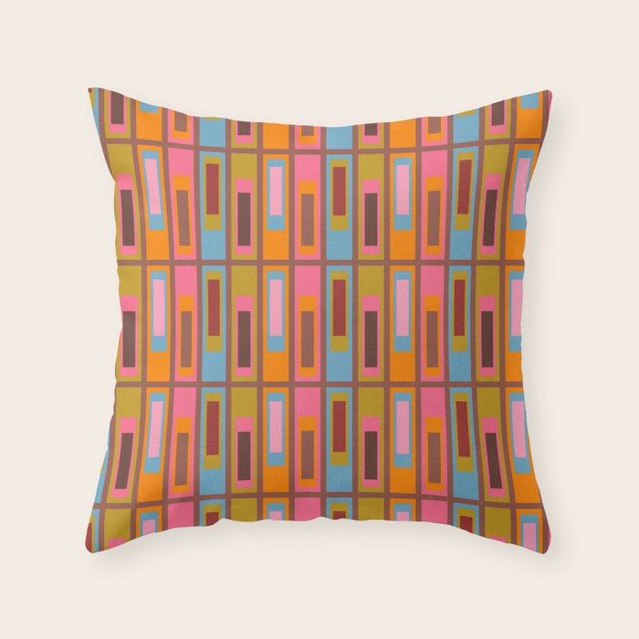 Maximalist Geometric Lexington Ave Multicolored Retro Contemporary Pattern Throw Pillow Gallery Image 6