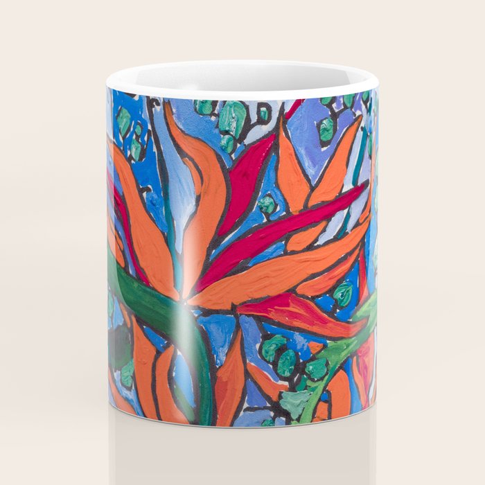 Birds of Paradise in Blue After Matisse Coffee Mug Gallery Image 4