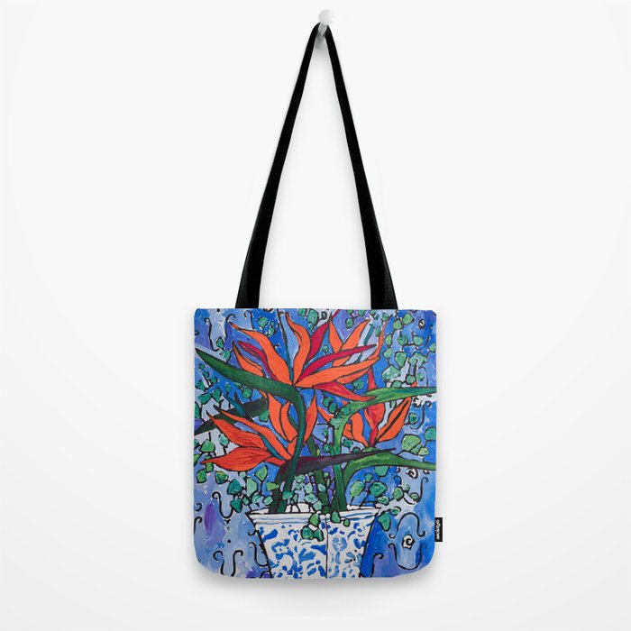 Birds of Paradise in Blue After Matisse Tote Bag Gallery Image 2