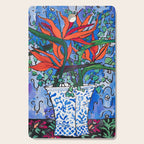 Birds of Paradise in Blue After Matisse Cutting Board Gallery Image 1