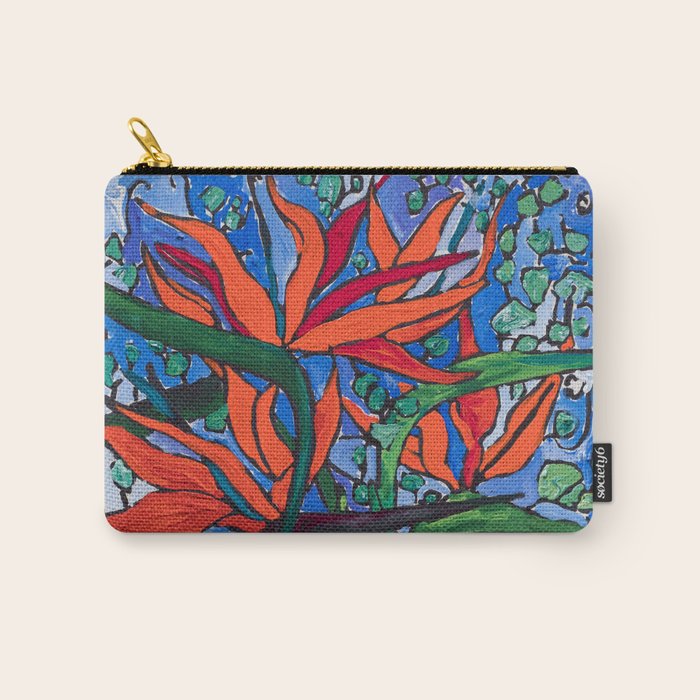 Birds of Paradise in Blue After Matisse Carry All Pouch Gallery Image 1