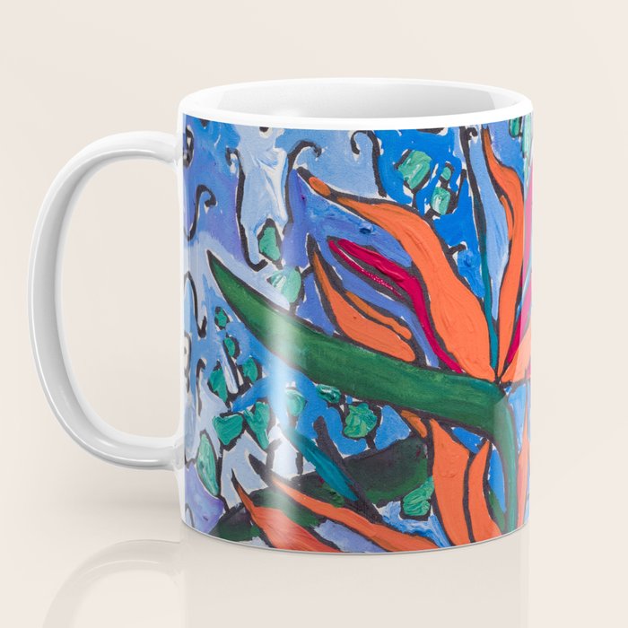 Birds of Paradise in Blue After Matisse Coffee Mug Gallery Image 3