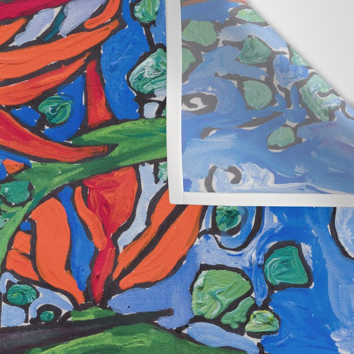 Birds of Paradise in Blue After Matisse Wall Tapestry Gallery Image 3