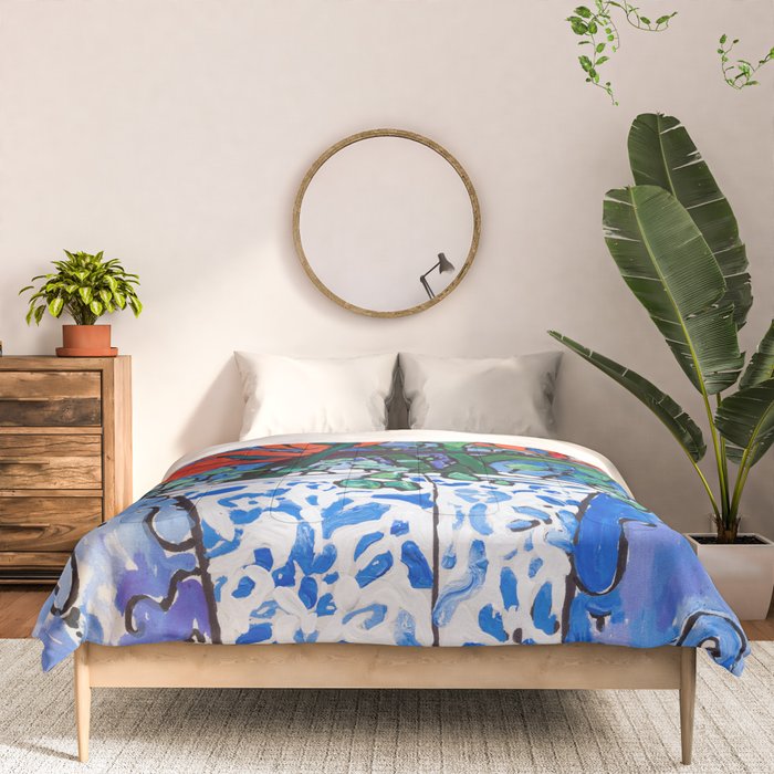 Birds of Paradise in Blue After Matisse Comforter Gallery Image 3