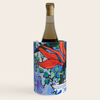 Birds of Paradise in Blue After Matisse Wine Chiller Gallery Image 2