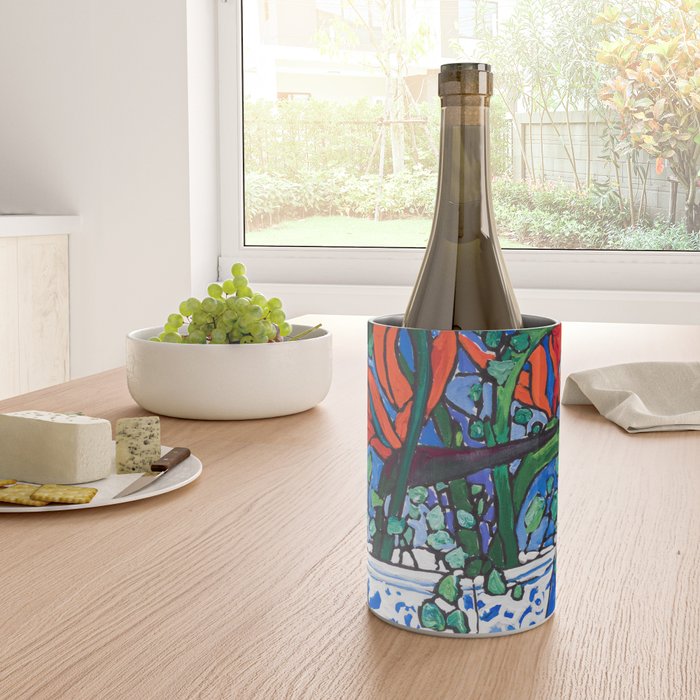 Birds of Paradise in Blue After Matisse Wine Chiller Gallery Image 4