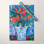 Birds of Paradise in Blue After Matisse Wrapping Paper Gallery Image 1