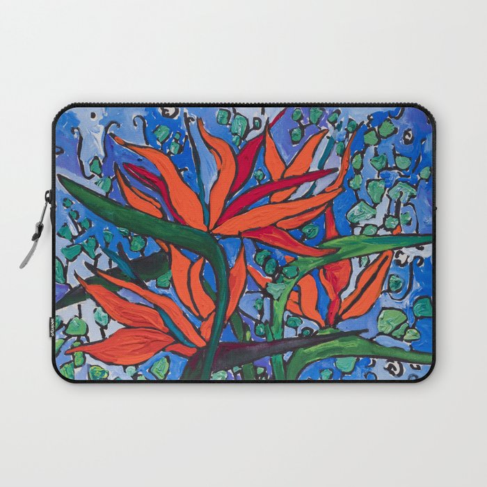 Birds of Paradise in Blue After Matisse Laptop Sleeve Gallery Image 1
