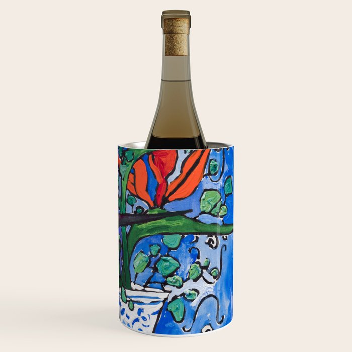 Birds of Paradise in Blue After Matisse Wine Chiller Gallery Image 3