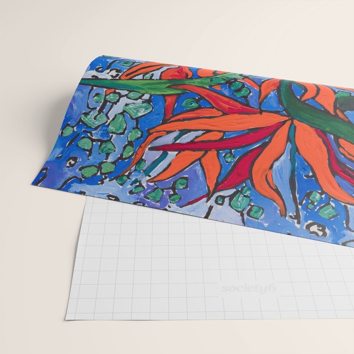 Birds of Paradise in Blue After Matisse Wrapping Paper Gallery Image 2