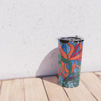 Birds of Paradise in Blue After Matisse Travel Mug Gallery Image 4