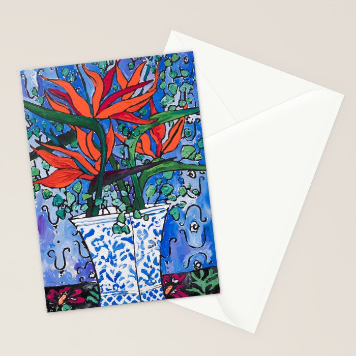 Birds of Paradise in Blue After Matisse Stationery Card Gallery Image 2