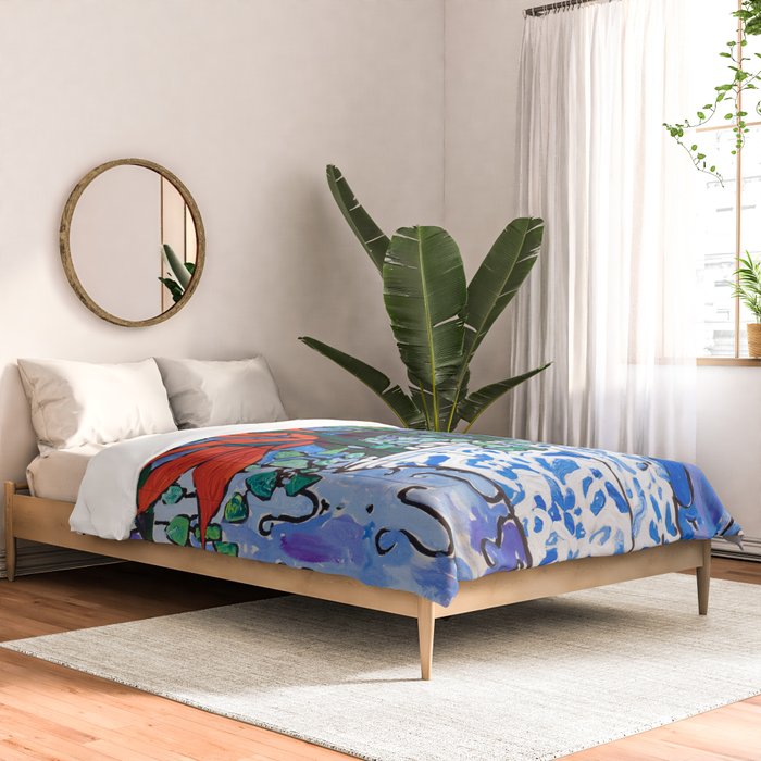 Birds of Paradise in Blue After Matisse Comforter Gallery Image 2