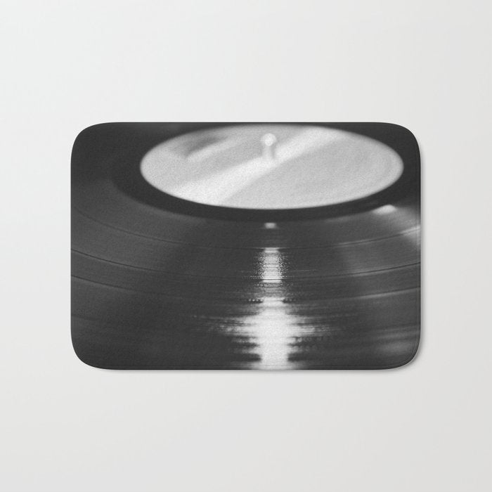 Record (Black and White) Bath Mat Gallery Image 1