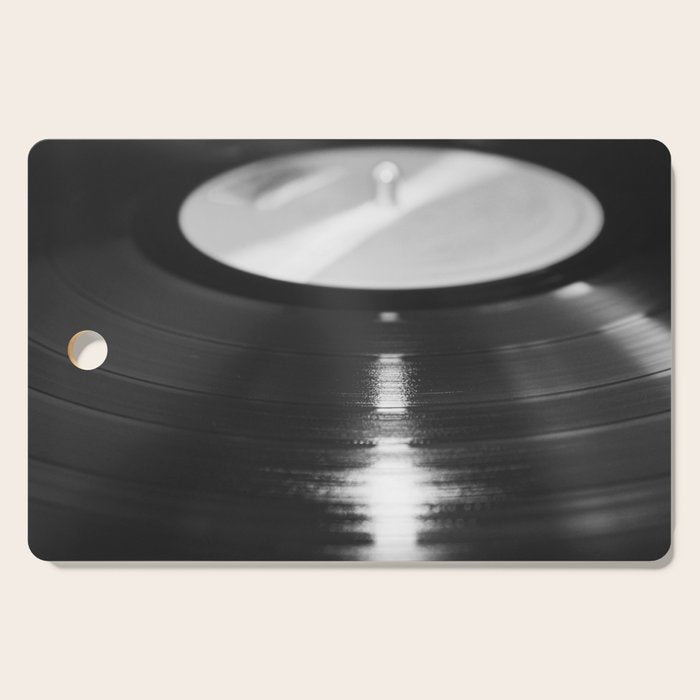 Record (Black and White) Cutting Board Gallery Image 1