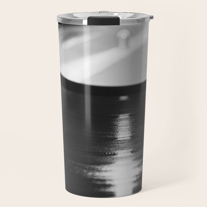 Record (Black and White) Travel Mug Gallery Image 1