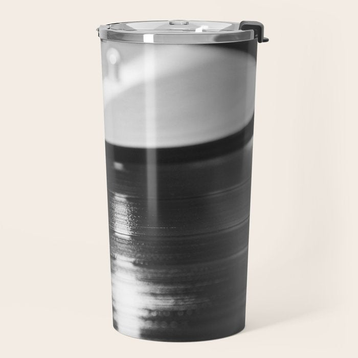 Record (Black and White) Travel Mug Gallery Image 2