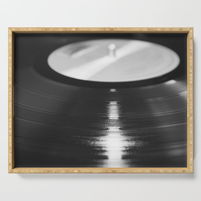 Record (Black and White) Serving Tray Gallery Image 1