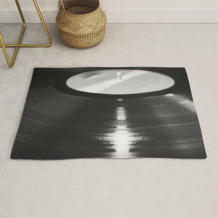 Record (Black and White) Rug Gallery Image 1