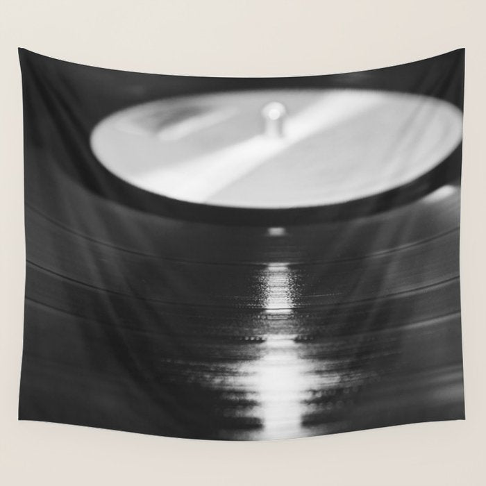 Record (Black and White) Wall Tapestry Gallery Image 1