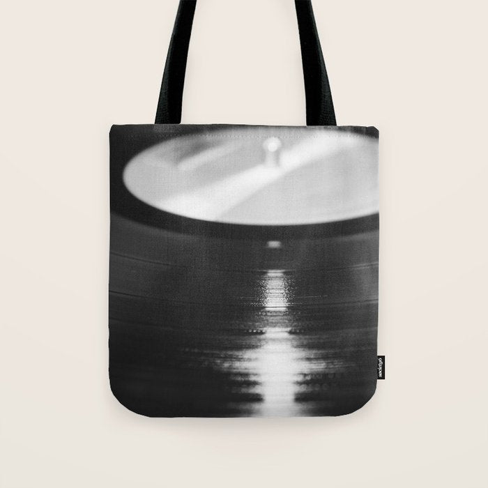 Record (Black and White) Tote Bag Gallery Image 1