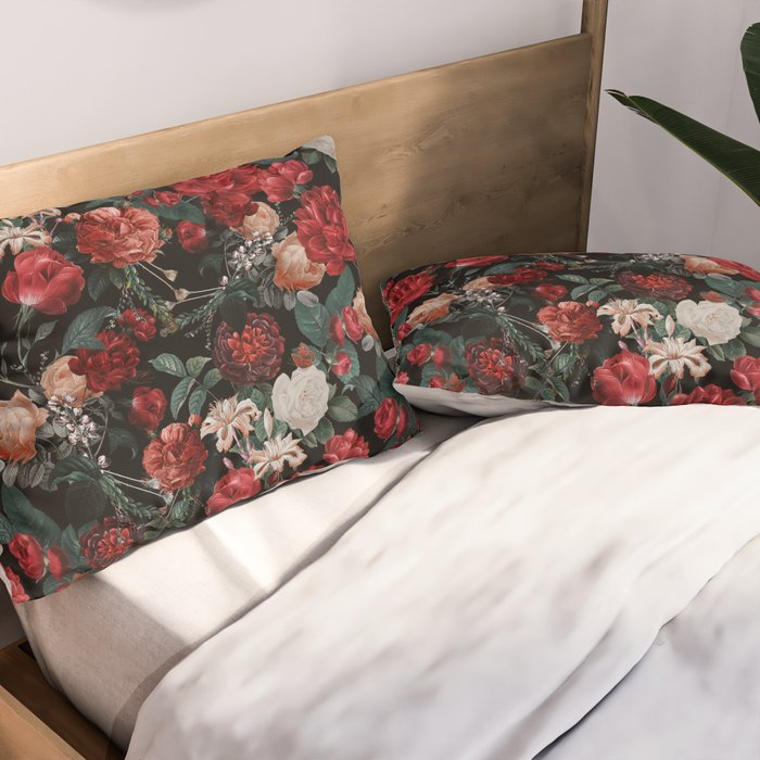 Night Garden Roses Pillow Sham Gallery Image 2