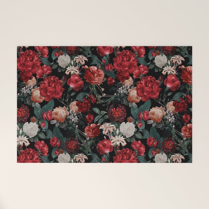Night Garden Roses Welcome Mat Gallery Image 1