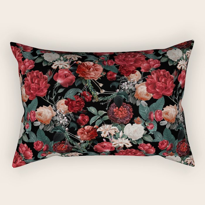 Night Garden Roses Rectangular Pillow Gallery Image 1