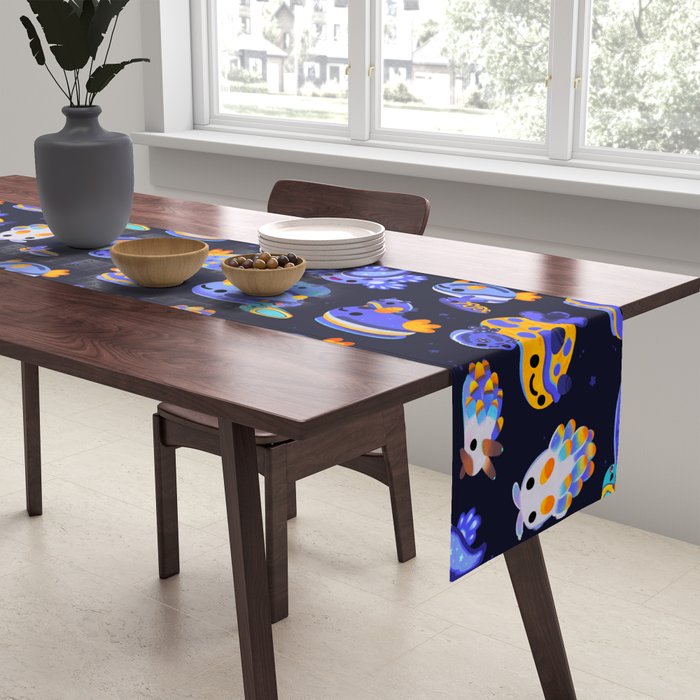 Blue sea slug Table Runner Gallery Image 2