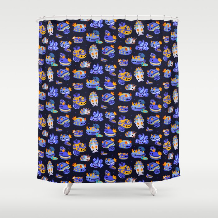 Blue sea slug Shower Curtain Gallery Image 1
