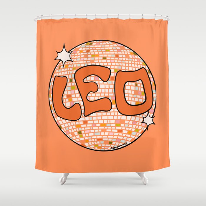 Leo Disco Ball Shower Curtain Gallery Image 1