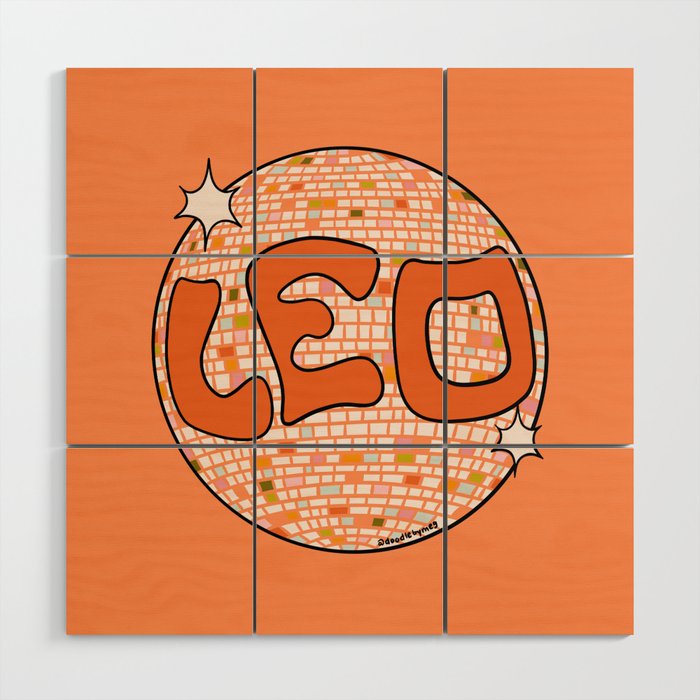 Leo Disco Ball Wood Wall Art Gallery Image 1