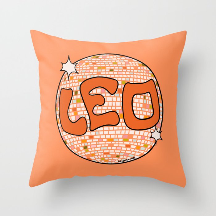 Leo Disco Ball Throw Pillow Gallery Image 6