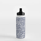 Spotted Preppy Dots Abstract in Navy Blue Water Bottle Gallery Image 2