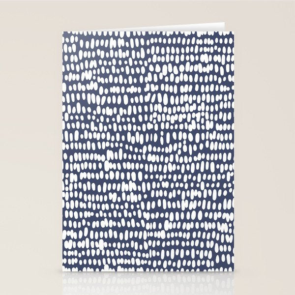 Spotted Preppy Dots Abstract in Navy Blue Stationery Card Gallery Image 2