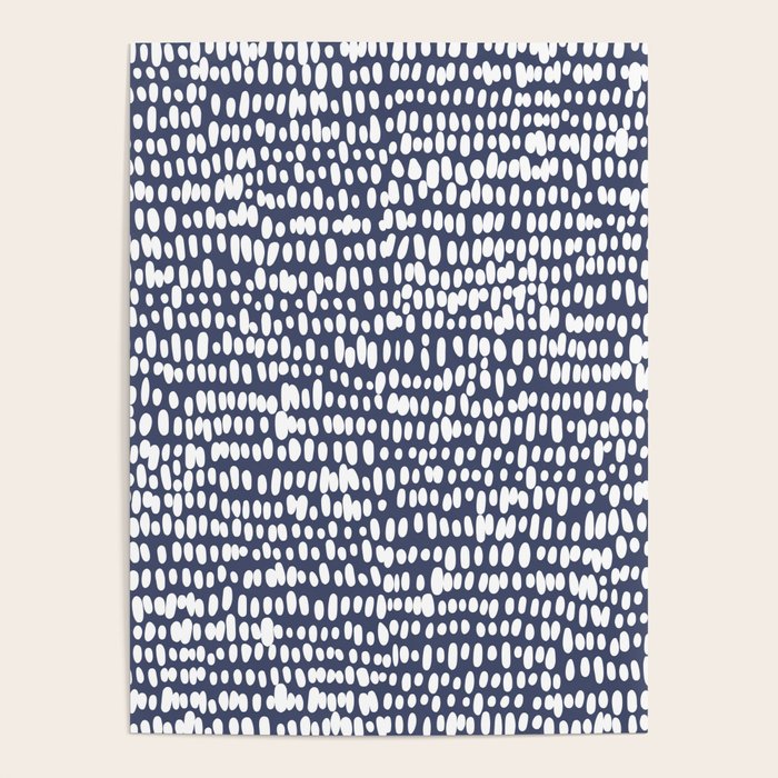 Spotted Preppy Dots Abstract in Navy Blue Poster Gallery Image 4