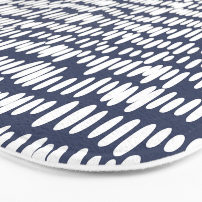 Spotted Preppy Dots Abstract in Navy Blue Bath Mat Gallery Image 3