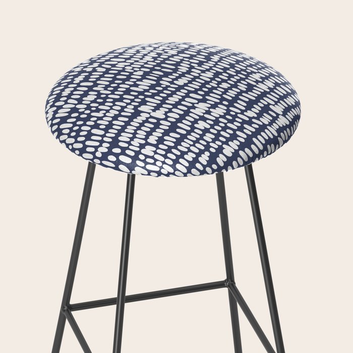 Spotted Preppy Dots Abstract in Navy Blue Stool Gallery Image 2