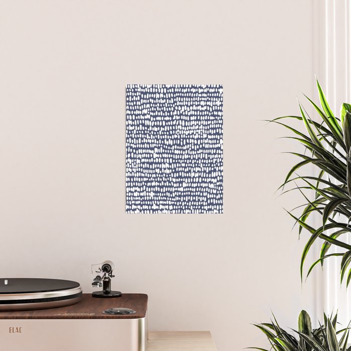 Spotted Preppy Dots Abstract in Navy Blue Poster Gallery Image 2