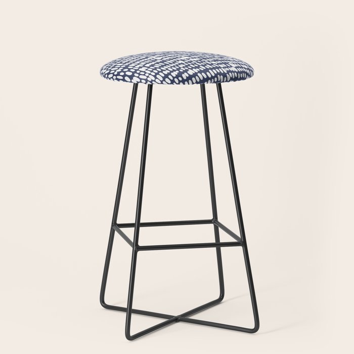Spotted Preppy Dots Abstract in Navy Blue Stool Gallery Image 1