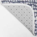 Spotted Preppy Dots Abstract in Navy Blue Bath Mat Gallery Image 2