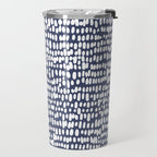 Spotted Preppy Dots Abstract in Navy Blue Travel Mug Gallery Image 2