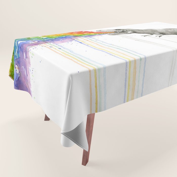 T-Rex Rainbow Puke Tablecloth Gallery Image 1
