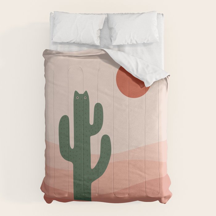 Cat Landscape 84: Cat-tus Comforter Gallery Image 6