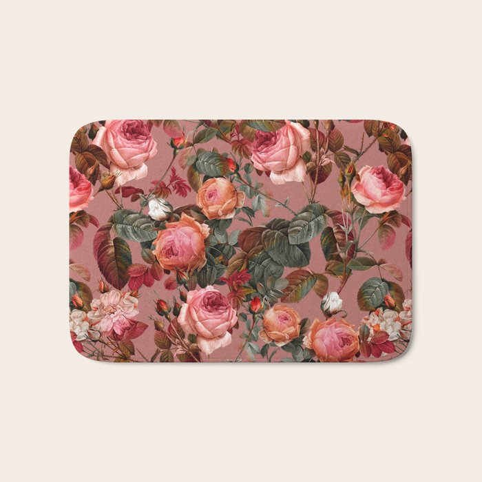 Pastel Floral Pattern Bath Mat Gallery Image 1