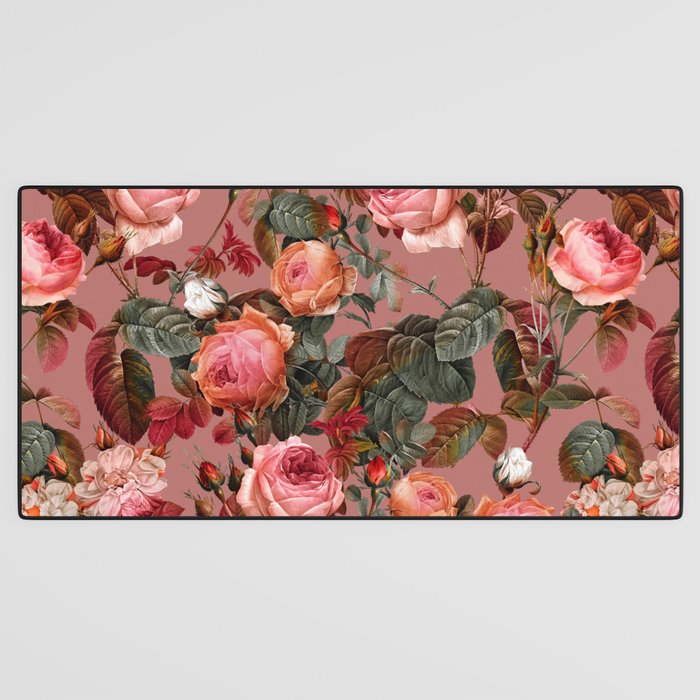 Pastel Floral Pattern Desk Mat Gallery Image 3