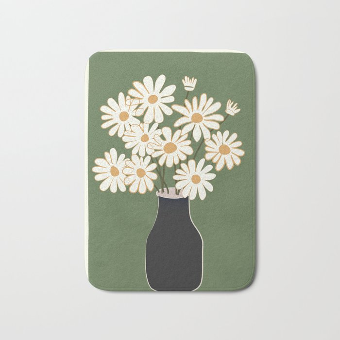 White Daisy Bouquets in Vase 3 Bath Mat Gallery Image 1