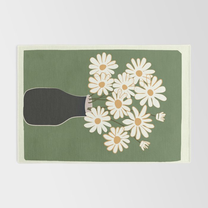 White Daisy Bouquets in Vase 3 Rug Gallery Image 2