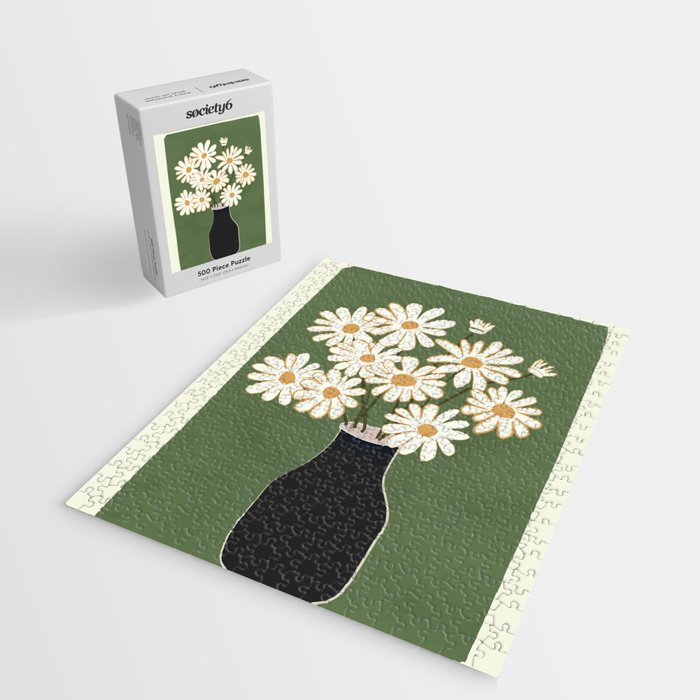 White Daisy Bouquets in Vase 3 Jigsaw Puzzle Gallery Image 2